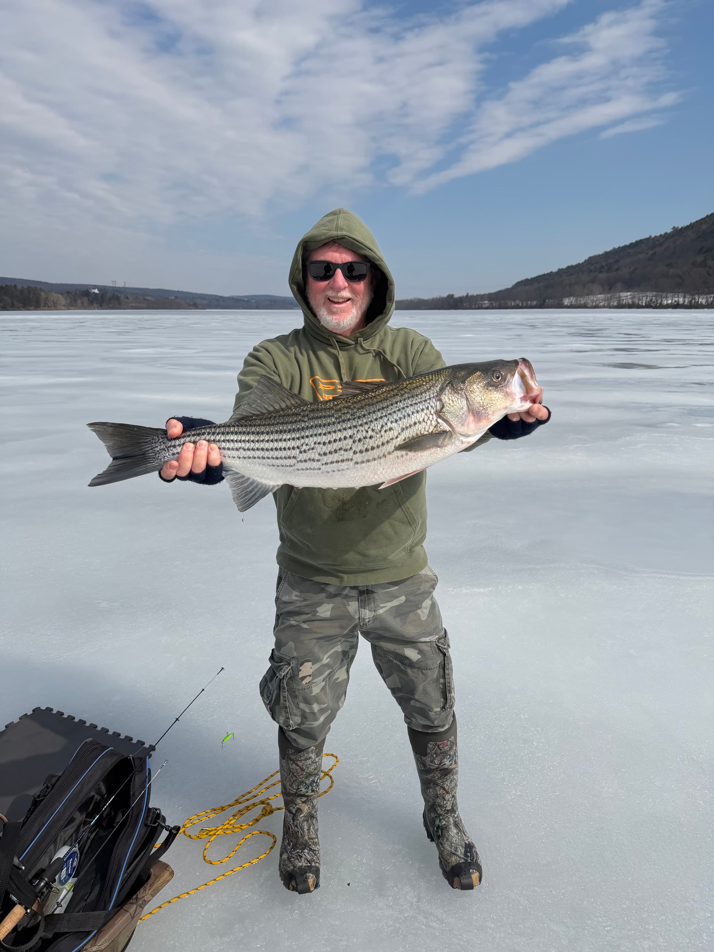 Striped Bass catch, 46.8 inches