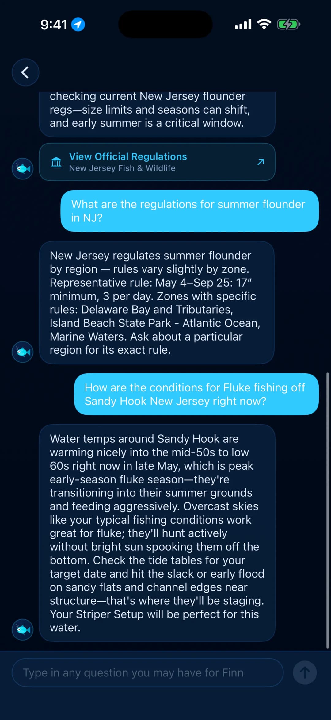 Finn Fishing Assistant, Condition-aware advice