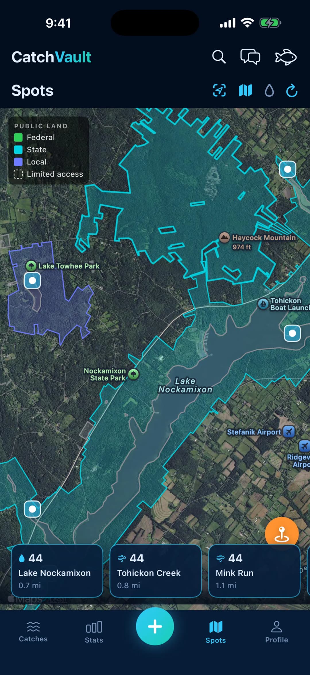 Public & Private Land, See public access at a glance