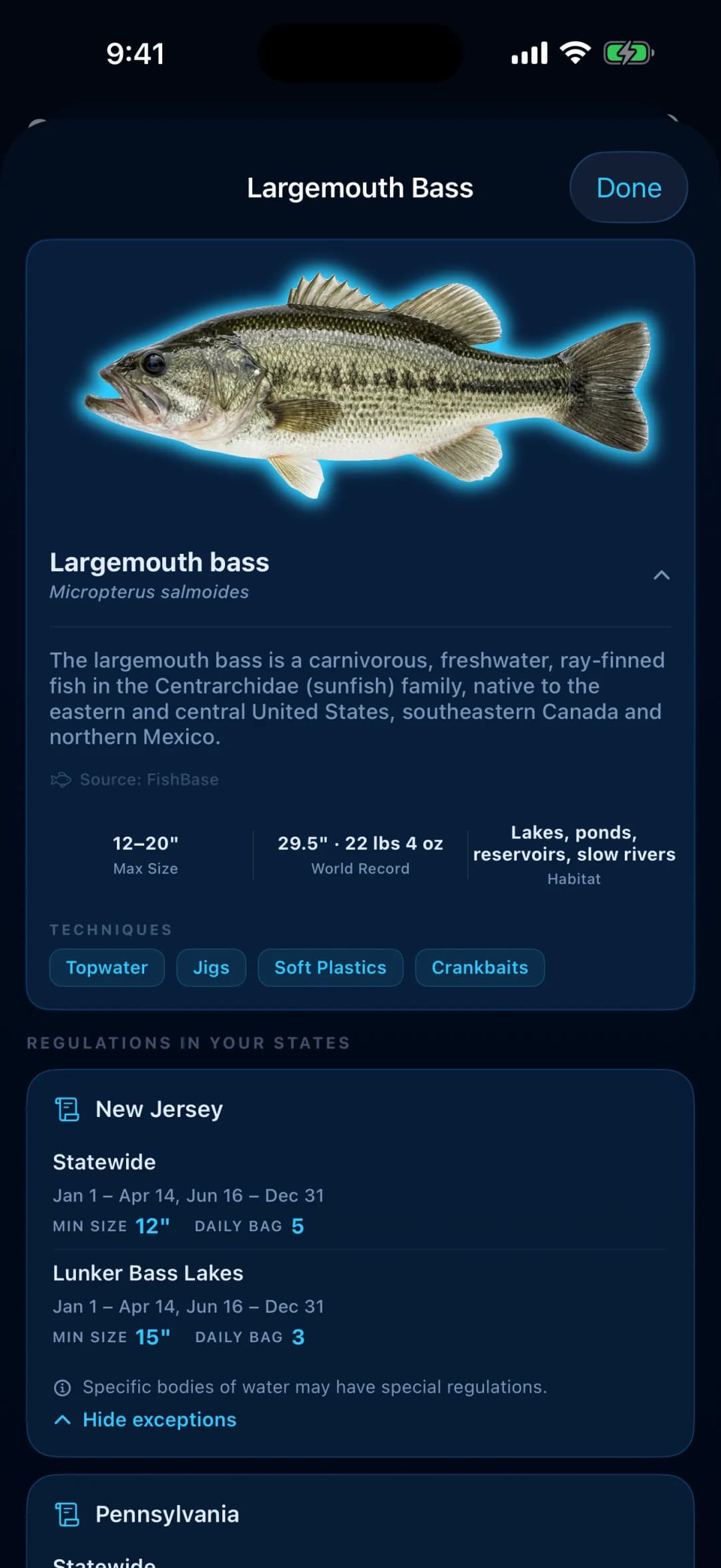Regulations, Size & bag limits