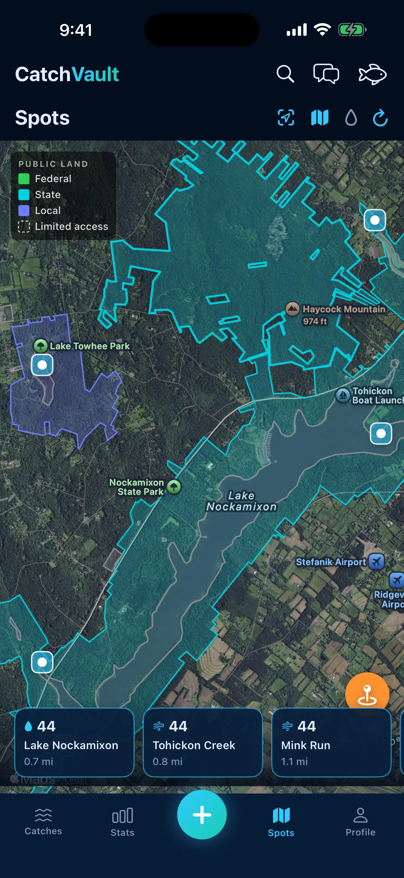 Public & Private Land, See public access at a glance