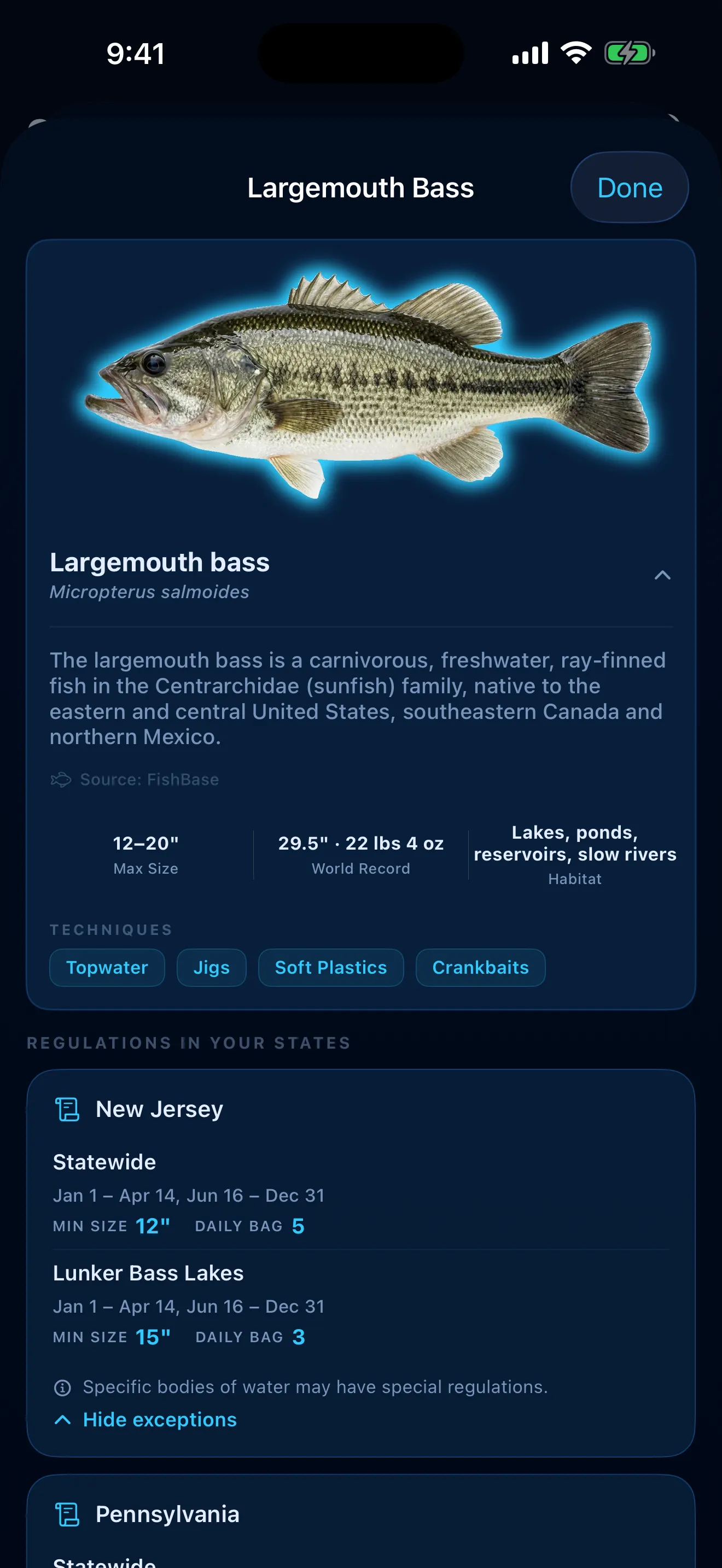 Regulations, Size & bag limits